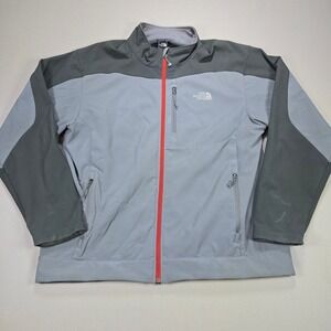The North Face Apex Softshell Jacket Men's Gray Full Zip Outdoor Full Zip